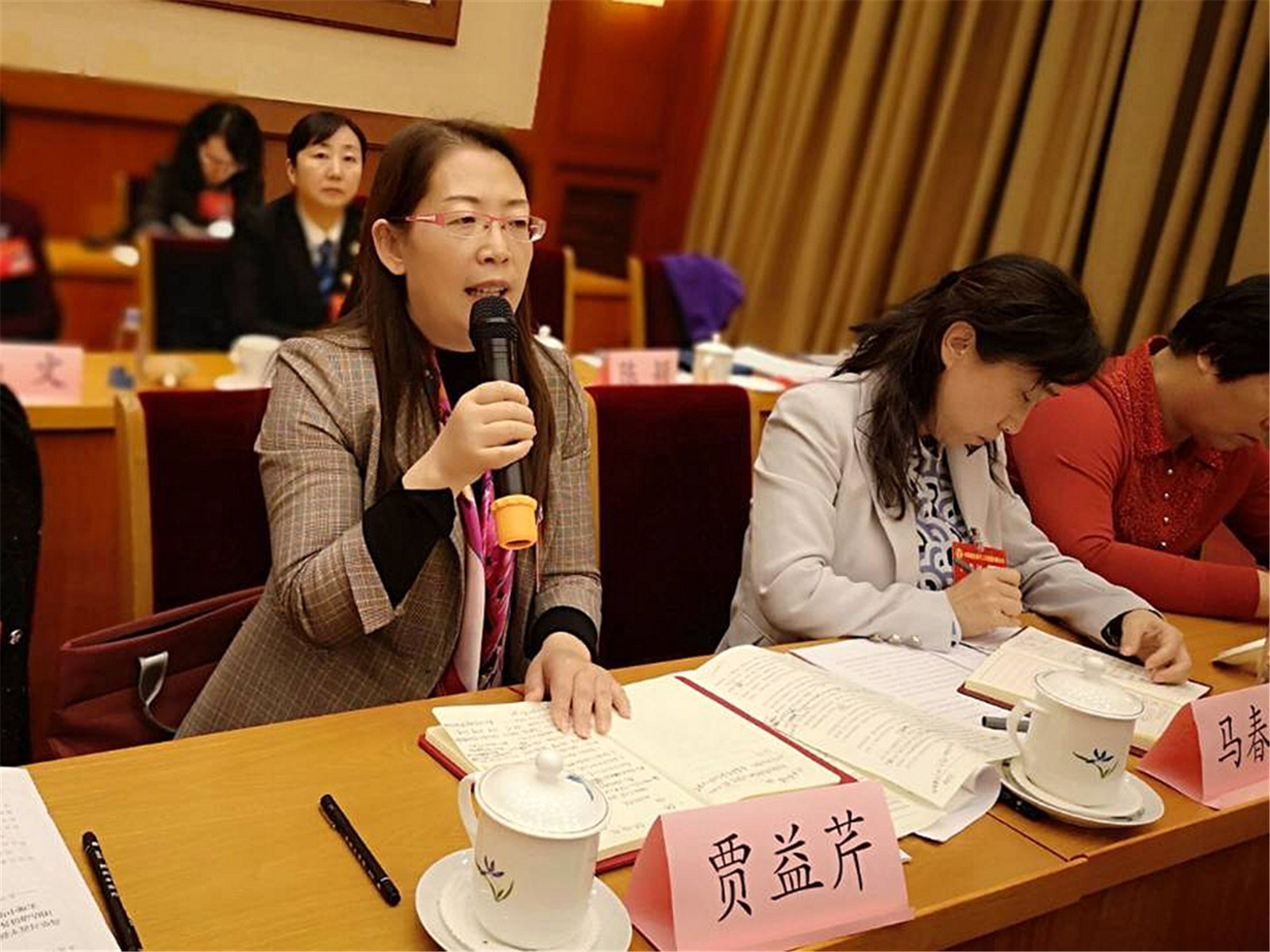 巾幗心向黨 感恩新時(shí)代：我校教師賈益芹參加中國(guó)婦女十二大